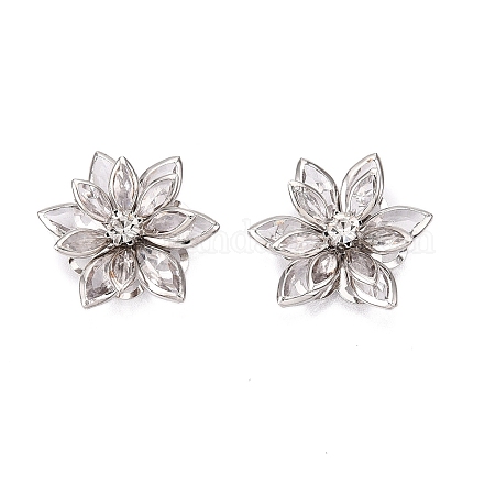 Flache Cabochons aus Acryl-Strass-Blüten RSB027-06-1