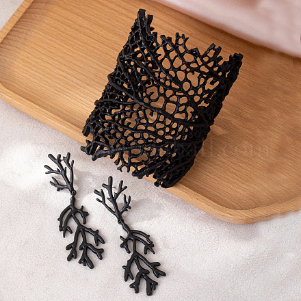 Комплекты из браслетов-манжет и серег-гвоздиков из сплава для женщин FS-WGF1F49-02-1