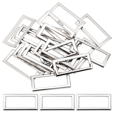 Gorgecraft 1 Box 20 Stück flache rechteckige Metallringe DIY-GF0006-12D-1
