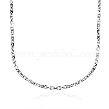 Unisex 316L Surgical Stainless Steel Cable Chain Necklaces NJEW-BB02011-20-1