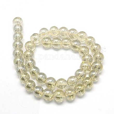 Electroplate Glass Beads Strands X-EGLA-J001-6mm-C15-1