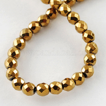 Non-magnetic Synthetic Hematite Beads Strands G-Q890-8mm-3-1