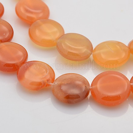 Natural Red Agate Gemstone Bead Strands G-E224-12B-15mm-1