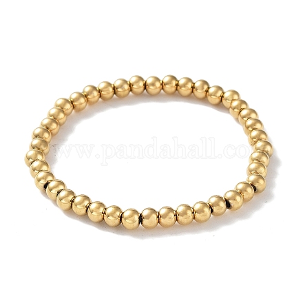 316 bracelets extensibles en perles rondes en acier inoxydable chirurgical BJEW-M305-01C-G-1