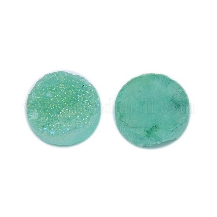 Electroplate Natural Druzy Crystal Cabochons G-L047-10mm-15-1