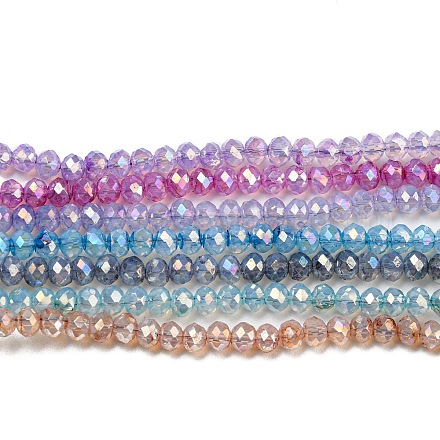 Transparent Baking Painted Glass Beads Strands DGLA-F002-02B-1