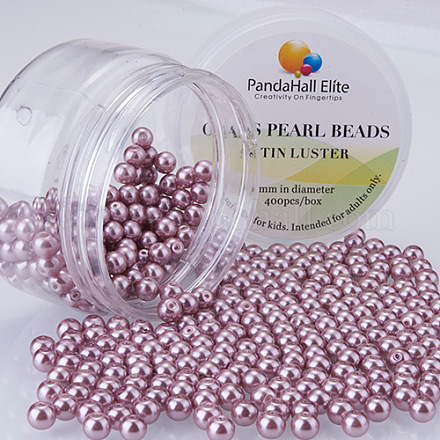 Pearlized Glass Pearl Round Beads HY-PH0001-6mm-046-1