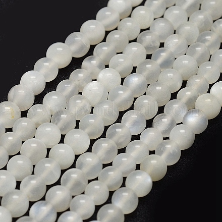 Natürlichen weißen Mondstein Perlen Stränge G-P335-04-5mm-1