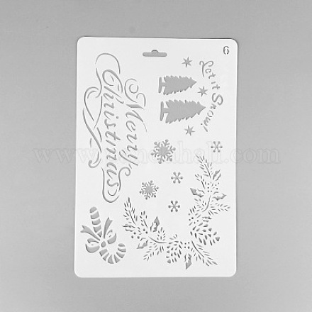 Creative Christmas Plastic Drawing Stencil DIY-L007-06-1