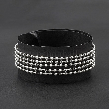 304 bracelet multi-rangs chaines billes inox pour femme BJEW-G669-11S-1
