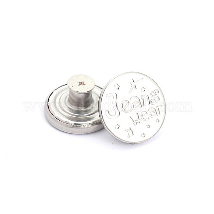 ジーンズ用合金ボタンピン  航海ボタン  服飾材料  単語の丸  プラチナ  20mm PURS-PW0009-01I-02P-1