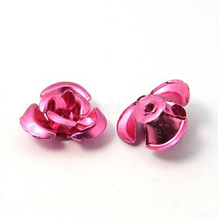 100 pcs minuscule aluminium rose de perles de métal X-AF12MM003Y-1
