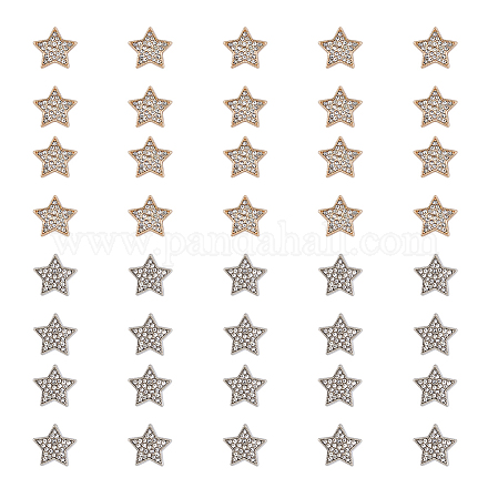SUPERFINDINGS 40pcs 2 Colors Star Rhinestone Sewing Buttons Alloy Crystal Shank Buttons Flatback Sew on Clothing Buttons Embellishments for Clothing Jewelry Making DIY Decoration Hole 1.8mm BUTT-FH0001-005-1