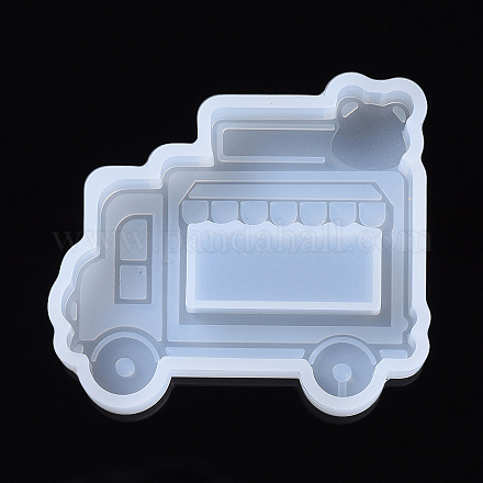 シェーカーモールド  シリコーン流砂型  レジン型  UVレジン用  エポキシ樹脂ジュエリー作り  クマのトラック  ホワイト  59.5x67x11.5mm  内径：55.5x63.5mm DIY-I026-02-1