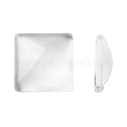 Cabuchones cuadrados de cristal claros transparentes X-GGLA-A001-15mm-1