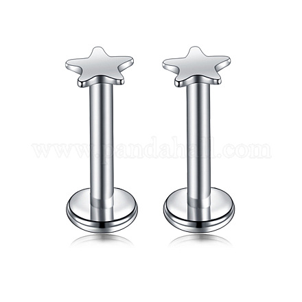 Звездные лабреты из нержавеющей стали с внутренней резьбой&nbsp;WG955BE-03-1