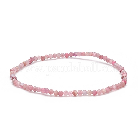 Bracelet extensible en perles de tourmaline naturelle BJEW-JB08484-01-1