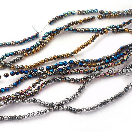 Electroplated Non-magnetic Synthetic Hematite Beads Strands G-P408-O-4mm-1