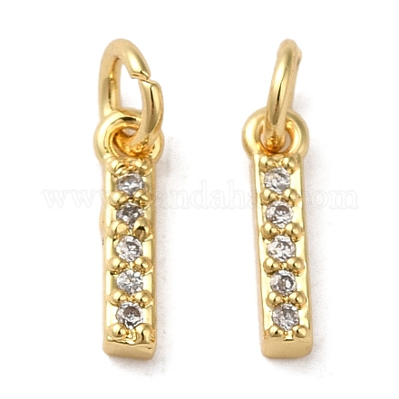 Brass Micro Pave Grade AAA Cubic Zirconia Charms ZIRC-P067-11G-I-NR-1