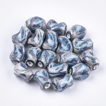Perles en porcelaine manuelles PORC-S498-03B-1