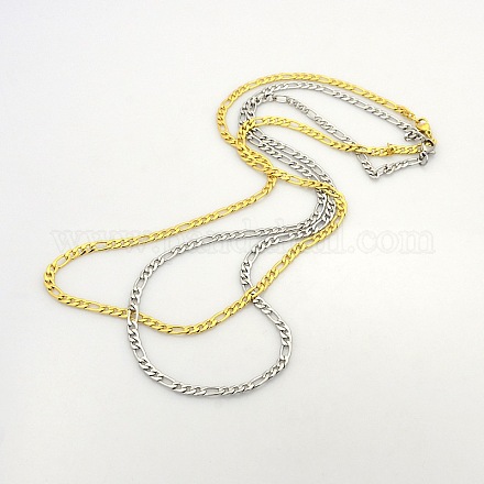 Men's Casual Style 304 Stainless Steel Figaro Chain Necklaces STAS-O037-17-1