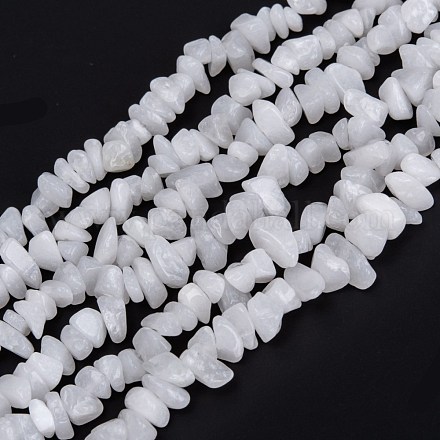 Chapelets de perles de jade blanche naturelle G-G011-02-1