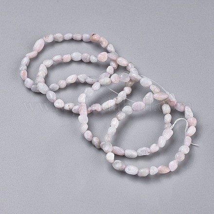 Bracelets extensibles en perles de kunzite naturelles BJEW-K213-27-1