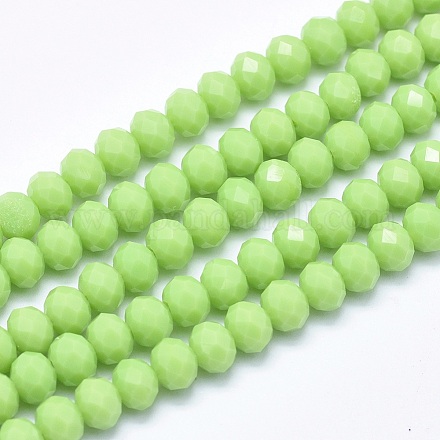 Chapelets de perles en rondelles facettées en verre GLAA-I033-6mm-34-1