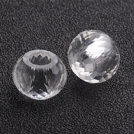 128 verre à facettes rondelle européen perles grand trou X-GPDL-F015-11-1