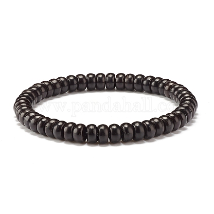 Schwarzes Stretch-Armband aus Kokosnussschalenperlen BJEW-JB07353-1