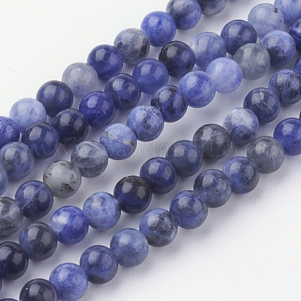 Chapelets de perles en sodalite naturel G-G735-58-4mm-A-1