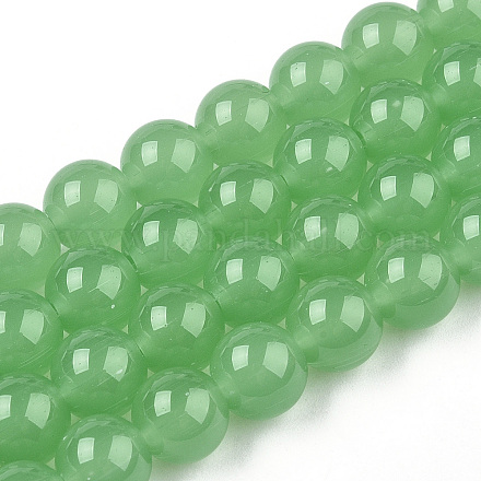 Imitation Jade Glass Beads Strands GLAA-T032-J8mm-02-1
