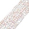 Gradient Color Electroplate Glass Bead Strands, AB Color Plated, Faceted, Flat Round, Misty Rose, 5.3~6x3mm, Hole: 1.2mm, about 98~99pcs/strand, 20.83~20.98 inch(52.9~53.3cm)