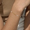 304 Stainless Steel Pave Clear Cubic Zirconia Link Chain Bracelets for Women, Real 18K Gold Plated, Rhombus, 6.54 inch(16.6cm)