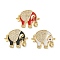 Rack Plating Brass Micro Pave Clear Cubic Zirconia Connector Charms, Elephant Links with Enamel, Lead Free & Cadmium Free, Real 18K Gold Plated, Mixed Color, 16.5x20x3mm, Hole: 1.3mm
