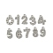 10Pcs 304 Stainless Steel Pendant Rhinestones Settings, Number 0~9 Charm, Stainless Steel Color, Fit for 1mm Rhinestones, 8~8.5x3.5~6.5x1~1.5mm, Hole: 0.7~0.8mm