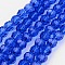 Transparent Glass Bead Strands, Imitate Austrian Crystal, Faceted, Round, Blue, 4mm, Hole: 1mm, about 87~93pcs/strand, 32~33cm