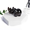 Natural Obsidian Carved Rhinoceros Statue, Reiki Stone for Home Office Desktop Feng Shui Decorations, 50mm