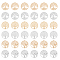 36Pcs 6 Styles Rack Plating Brass Filigree Pendants, Long-Lasting Plated, Flat Round with Tree of Life, Platinum & Light Gold, 32x30x0.4mm, Hole: 1.2~1.5mm, 6pcs/style