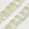 Pearl Luster Plated Crystal Glass Beads Strands, Faceted, Cube, Light Yellow, 10x10x10mm, Hole: 1mm, about 78~80pcs/strand, 30~32 inch