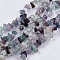 Natural Fluorite Stone Bead Strands, Chip, 4~10x4~6x2~4mm, Hole: 1mm, about 210pcs/strand, 80~81cm