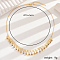 Brass Flower Bell Tassel Bib Necklaces for Women, Golden, 18.70 inch(47.5cm)
