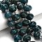 Natural Apatite Beads Strands, Rondelle, Faceted, with Glass Beads, 18x13mm, Hole: 1.4mm, about 20pcs/strand, 14.25 inch(36.2cm)