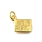 Brass Pendants, Rectangle Charms, with Jump Rings, Cadmium Free & Lead Free, Long-Lasting Plated, Rack Plating, Real 18K Gold Plated, 15.5x12.5x1.5mm, Hole: 3mm