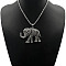 Fashion Unisex Alloy Rhinestone Pendant Necklaces, Elephant