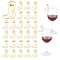 1 Bags Acrylic Wine Glass Charms, Shoes, Gold, 48.5x36x2.5mm, 30pcs/bag