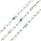 Brass Dapped Chains, with Enamel, with Spool, Soldered Lead Free & Cadmium Free, Platinum, Mixed Color, 4x2x0.2mm