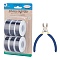 Round Aluminum Wire, with Iron Side Cutting Pliers, Black, 17 Gauge, 1.2mm, 16m/roll, 6 rolls
