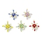 Glass Seed Beaded Tetraptera Pendants, with Jump Ring &  Glass Pearl Round Beads, Mixed Color, 31x31x13mm, Hole: 2.5mm