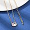 Brass Pave Clear Cubic Zirconia Pendant Necklaces for Women, Golden, Oval, 15.94 inch(40.5cm)